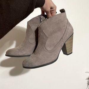 Gray ankle boots